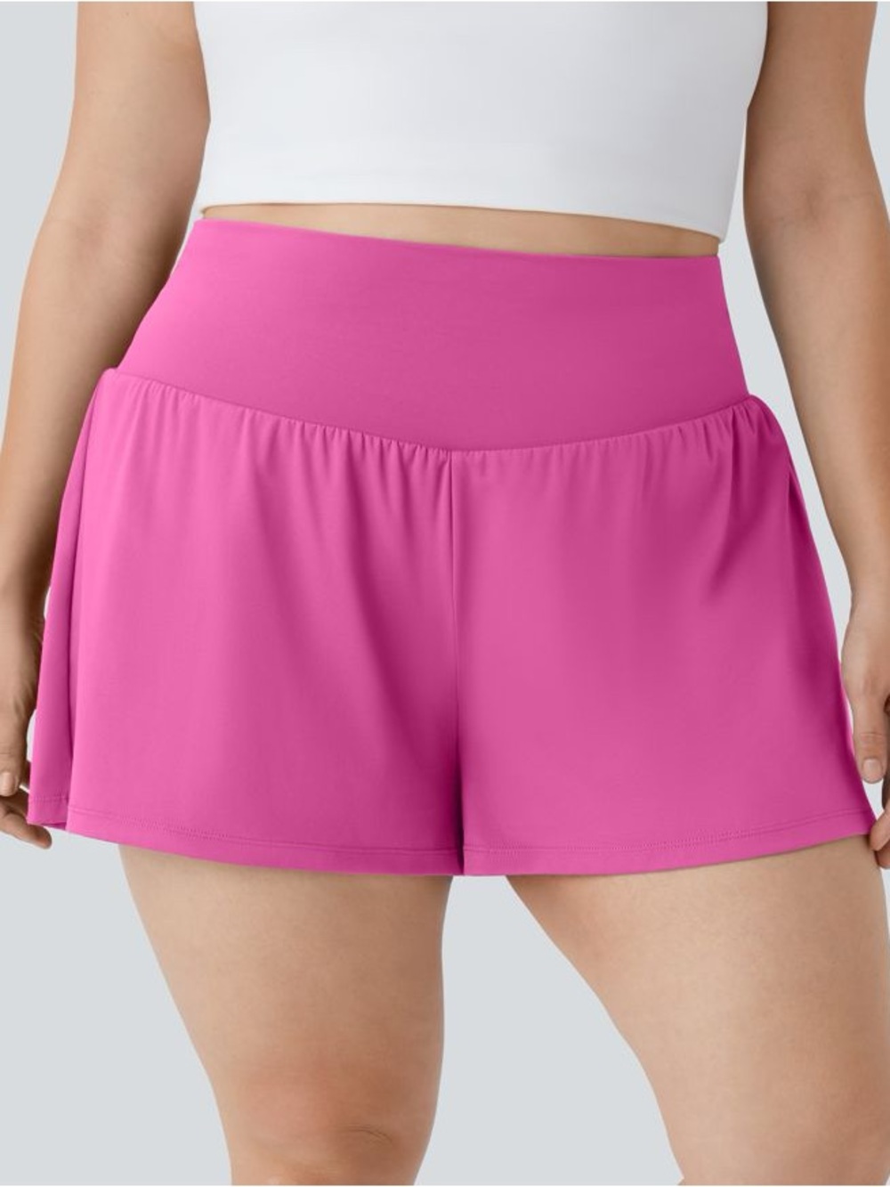 Halara Super High Waisted Pocket & Pocket 2-in-1 Yoga Plus Size Shorts 4'' Sz 3x